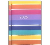 Fun Hub 2026 A5 Diary: Week to View Organiser Pink Hardback Diary (Stripess)