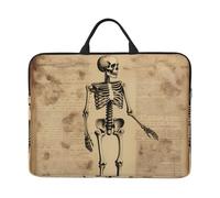 Fun Human Skeleton 14 Inch Printed Laptop Sleeve, 600d Oxford-Cloth Shockproof Laptop Case With Thickened Pearl Cotton,Waterproof Portable Laptop Handbag Cover