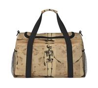 Fun Human Skeleton Travel Duffel Bag for Women Men,Print Polyester Tote Hand Luggage Bag with Shoulder Strap