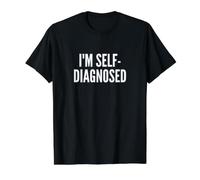 Fun I'm Self-Diagnosed Therapy Joke Value Graphic T-Shirt, Men, Black, L