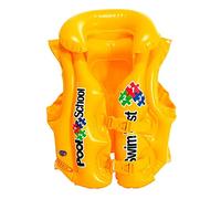 fun Inflatable Swim Vest Floaties Swim Aid Swim Lesson Swim Float Toddler Swim Home Pool with Adjustable Straps for Girls and Boys Ages 2 3 4 5 6, Yellow