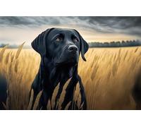 Fun Jigsaw Puzzles for Adults 1000 Pieces Black Labrador Dog Puzzle with Yellow, Black and Chocolate Lab Puppies-Art DIY Gift Suitable Family Friends 29.5 x 20 Inch