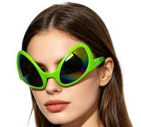 Fun Joke Glasses Green Alien Halloween Joke Glasses and