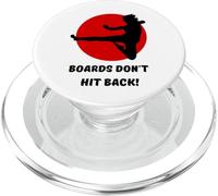 FUN KARATE TEE. BOARDS DON'T HIT BACK, FLYING KARATE KICK PopSockets PopGrip for MagSafe