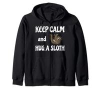 Fun Keep Calm And Hug A Sloth Animal Love T-Shirt Zip Hoodie