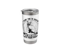 Fun Kitty Cat Scratch My Head While Bite Your Finger Cat Stainless Steel Insulated Tumbler