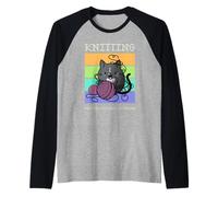 Fun Knitting Cat Cozy Mystery Because Murder is Wrong Sleuth Raglan Baseball Tee