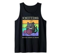Fun Knitting Cat Cozy Mystery Because Murder is Wrong Sleuth Tank Top