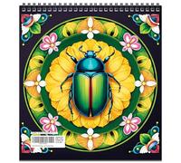 FUN LAVIE Adult Colouring Book Mandala Insect Colouring Books for Adults Relaxation and Teens Stress Relief, Spiral Bound Book for Women, Mindfulness Patterns in Mandala Style(III)