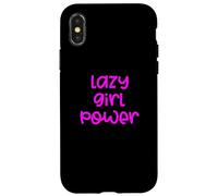 Fun Lazy Girl Power Job Design Case for iPhone X/XS