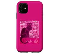 Fun Le Chat Noir Black Cat Of Love Distressed Cut Out Case for iPhone 11
