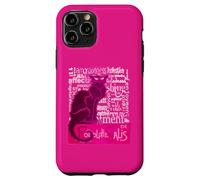 Fun Le Chat Noir Black Cat Of Love Distressed Cut Out Case for iPhone 11 Pro