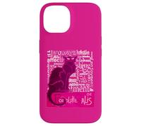 Fun Le Chat Noir Black Cat Of Love Distressed Cut Out Case for iPhone 14