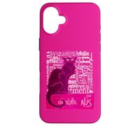 Fun Le Chat Noir Black Cat Of Love Distressed Cut Out Case for iPhone 16 Plus