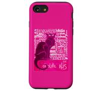 Fun Le Chat Noir Black Cat Of Love Distressed Cut Out Case for iPhone SE (2020) / 7/8