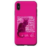 Fun Le Chat Noir Black Cat Of Love Distressed Cut Out Case for iPhone XS Max