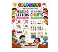 Fun Learning Book for Kids: Missing Letters, Human Body & Educational Charts// COLORKINS: A Fun Preschool Workbook with Missing Letter Practice and ... and Homeschool Learning// COLORKINS
