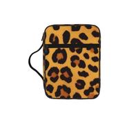 Fun Leopard Print Bible Cover Case Waterproof Bible Bag with Handle Organizer Storage Book Cover for Bible Study