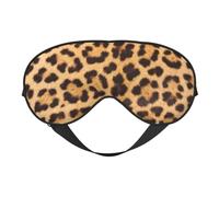 Fun Leopard Print Double-Sided Silk Sleep Mask, Adjustable Light Blocking Eye Mask for Travel, Men & Women, Soft Comfortable Blindfold 20x10cm