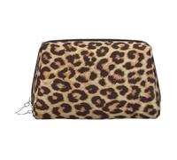 Fun Leopard Print Leather Toiletry Organizer Bag, Travel-Friendly Makeup Pouch for Women