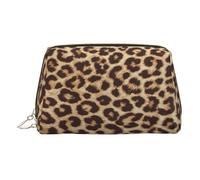 Fun Leopard Print Leather Toiletry Organizer Bag, Travel-Friendly Makeup Pouch for Women