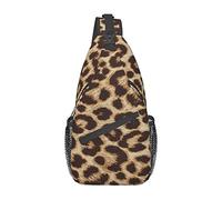 Fun Leopard Print Sling Bag Travel Crossbody Backpack Chest Pack for Men Women, Adjustable Left and Right Shoulders Hiking Casual Daypack