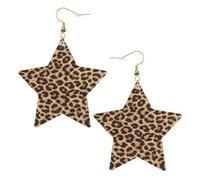Fun leopard print Statement Earrings for Women, Star Drop Earrings, Elegant Dangle Jewelry for Formal Gatherings