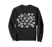 Fun line illustration - Cats and flowers Sweatshirt