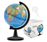 Fun Lites 10.6CM World Globe for Kids Learning, Educational Rotating World Map Globes Mini Size Decorative Earth Children Globe for Classroom Geography Teaching, Desk and Office Decoration