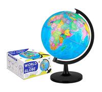 Fun Lites 25CM World Globe for Kids Learning, DIY Assemble Educational Rotating World Map Globes Large Size Decorative Earth Children Globe for Classroom Geography Teaching, Desk and Office Decoration