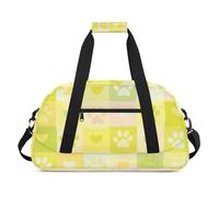 Fun Llamas Texture Gym Bag Sports Duffle Bag Weekend Sleepover Duffel Bags Small Travel Tote for Overnight Workout Gymnastics Dance Ballet, Fun Paws Texture, 18.9 x 8.7 x 10.6 in, Duffel Bags
