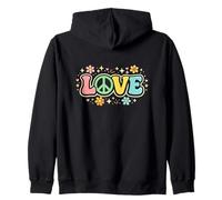 Fun Love Floral Hippie Spreading Kindness Loving World Zip Hoodie