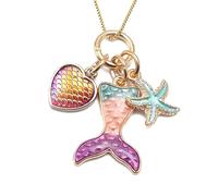 Fun Love Heart Charm Neckchain Versatile Pendant Necklace For Kids Box Chain Daily Decorations Party Accessory Jewelry Colorful Heart Pendant Necklace