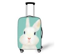 Fun Luggage Cover Cartoon Animal Pattern Fashions Kid Boy Girl Teenagers Luggage Cover Washable Elastic Anti-Scratch Suitcase Protector Fits 19-32 Inch Travel Accessories (Rabbit, L(26-28inch))