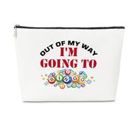 Fun Makeup Bag for Bingo Players, Out of My Way I'm Going to Bingo Gift Gift, Bingo Money Game or Casino Gambling Lover or Gambler Gift for Birthday Christmas Women, Colorful