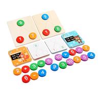 Fun Math Games - Wooden Math Puzzle Game Set, Subtraction Addition Board | Learning Activity for Kindergarten Bambino Girls Preschool Motor Skills Classroom Early Education Gift Playtime