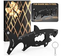 Fun Mens Gifts EDC Multitool - Unique Men Birthday Shark Gift Key Charm, Novelty Christmas Stocking Fillers Anniversary Fathers Valentines Present Idea Small Gadget, Cool Secret Santa Gift for Him