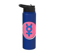 Fun Mercury Symbol - Planet Astrology Astrological Zodiac Stainless Steel Insulated Water Bottle