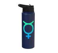 Fun Mercury Symbol - Planet Astrology Astrological Zodiac Stainless Steel Insulated Water Bottle