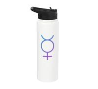 Fun Mercury Symbol - Planet Astrology Astrological Zodiac Stainless Steel Insulated Water Bottle