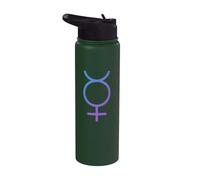 Fun Mercury Symbol - Planet Astrology Astrological Zodiac Stainless Steel Insulated Water Bottle