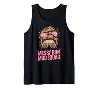 Fun Messy BUN MUD Squad Mascara Run Mudder Trail Running Tank Top