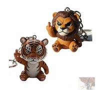 Fun Middle Finger Animal Keychain, Cute Mini Animal Popular Keychains, 2026 Creative Mini Angry animals decor gift (#F)