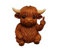 Fun Mini Middle Finger Animal Statue Decor Cow Miniature Statues Figurines Calf Tiny Cute Mini Realistic Res H2e2 Resin