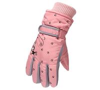 Fun Mittens for Unisex Child Boys Girls Winter Outdoor Snow Skating Snowboarding Windproof Warm Gloves For 6 To 12 Years Old Kids (Pink, One Size)