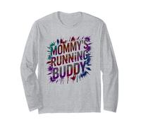 Fun Mommy's Running Buddy Mom Half Marathon Mud Run Princess Long Sleeve T-Shirt