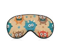 Fun Monsters Sleep Mask Soft Blackout Eye Mask Eye Shade Cover with Adjustable Strap for Men Women