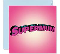 Fun Mothers Day Cards for Mum - Supermum - Happy Mother's Day Card for Mum from Daughter Son, Birthday Gifts Mum, 145mm Bday Greeting Cards Mummy Mama Mom