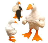 Fun Muscular Duck Magnetic Key Holder, Cute Buff Duck Statue Ornament, Magnetic Goose Duck Key Holder, Muscle Duck Resin Figurine Magnetic Goose Statue Holder for Keys, Glasses, Desk Decor Gift