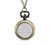 Fun Musical Instrument Clarinet Vintage Pocket Watch Alloy Pendant Watches Necklace Gift for Men Women Coppery-Style